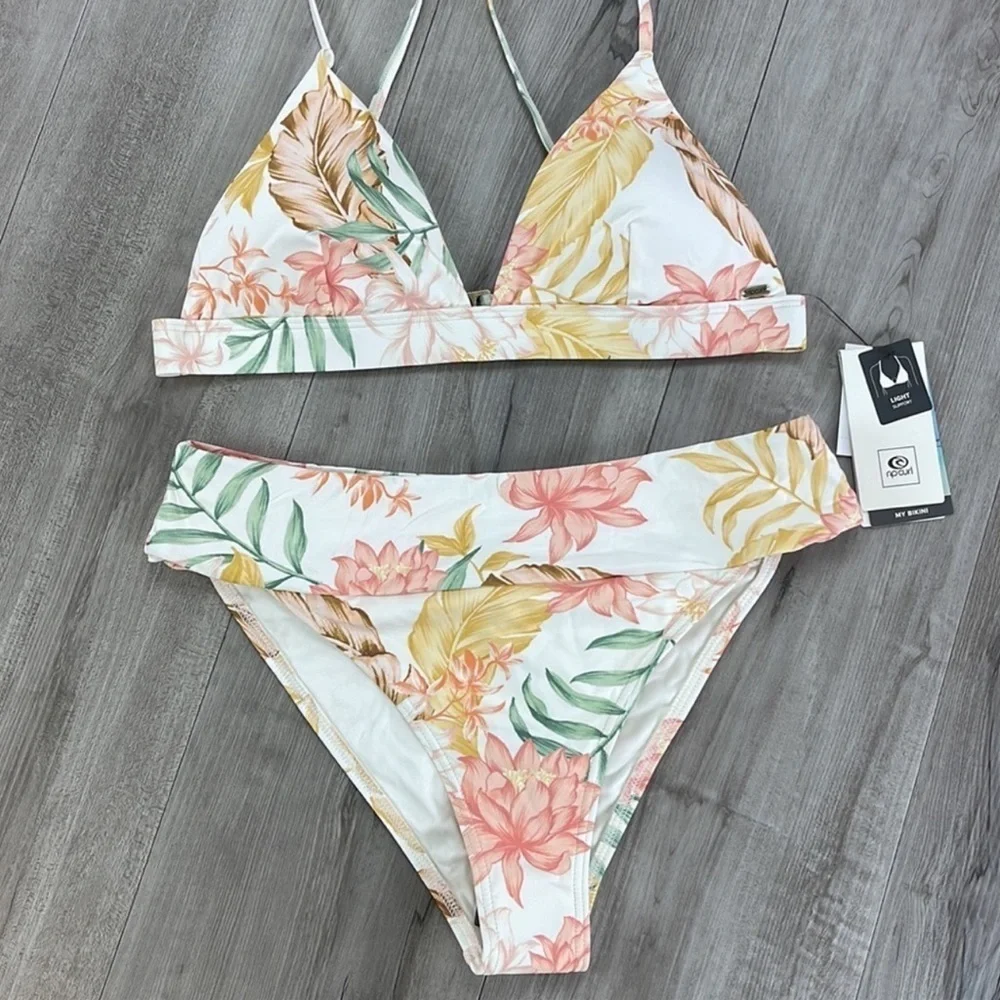 ☀️RIP CURL☀️ LA BONITA AXED TRI HI WAIST CHEEKY BIKINI SET